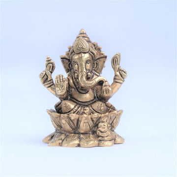 brass laxmi ganesh murti lakshmi ganesh idol brass set for home decor pooja statue small