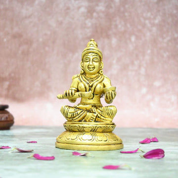 Annapurna devi murti (4 Inch) Brass annapurna devi idol small size annapoorani statue for Pooja room