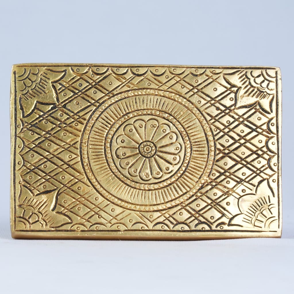 Chowki for pooja (3Inch x 5 Inch) Brass chowki stool for puja mandir home temple