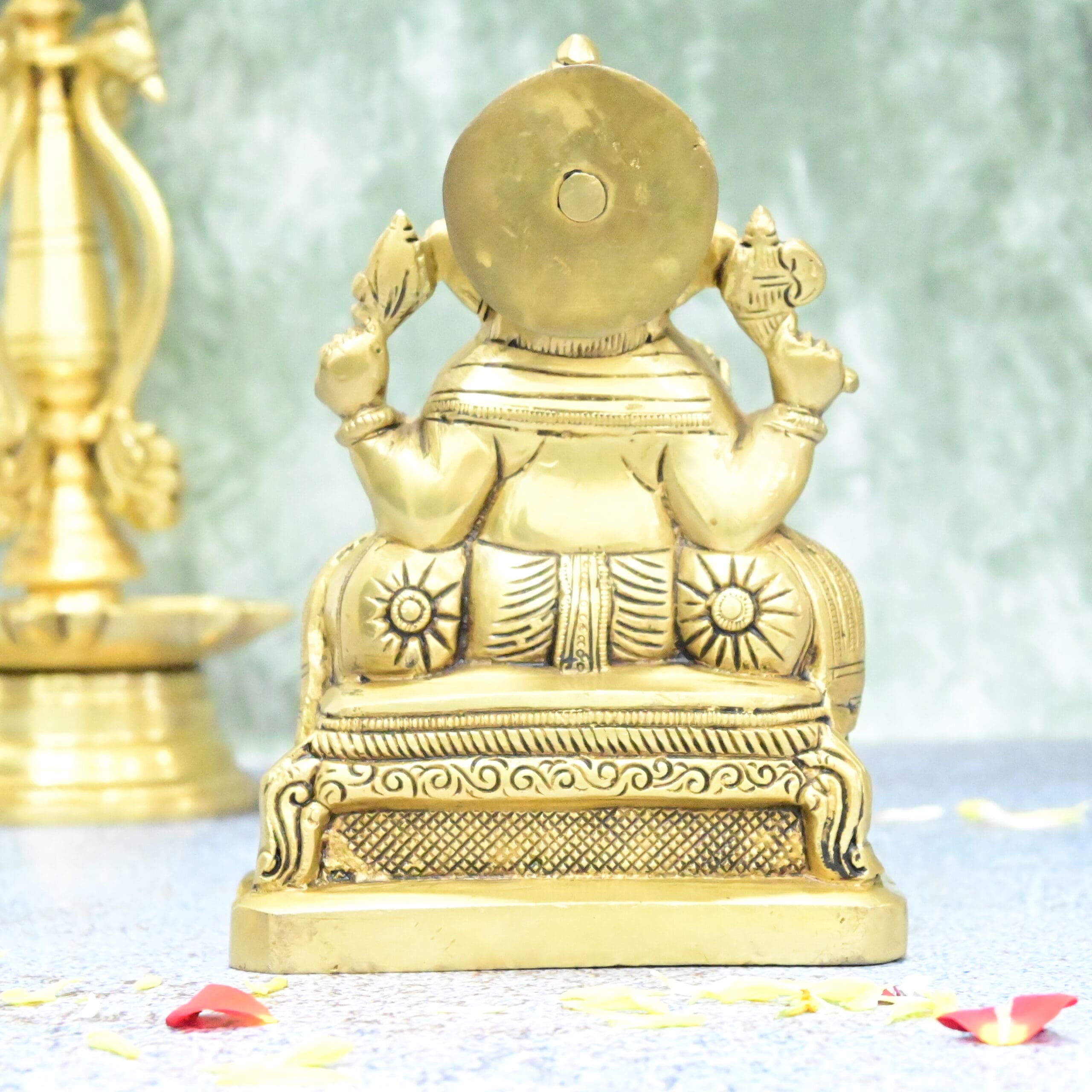 Ganesh idol for home big size (6 Inch) Brass ganesha Idol home decor pooja room