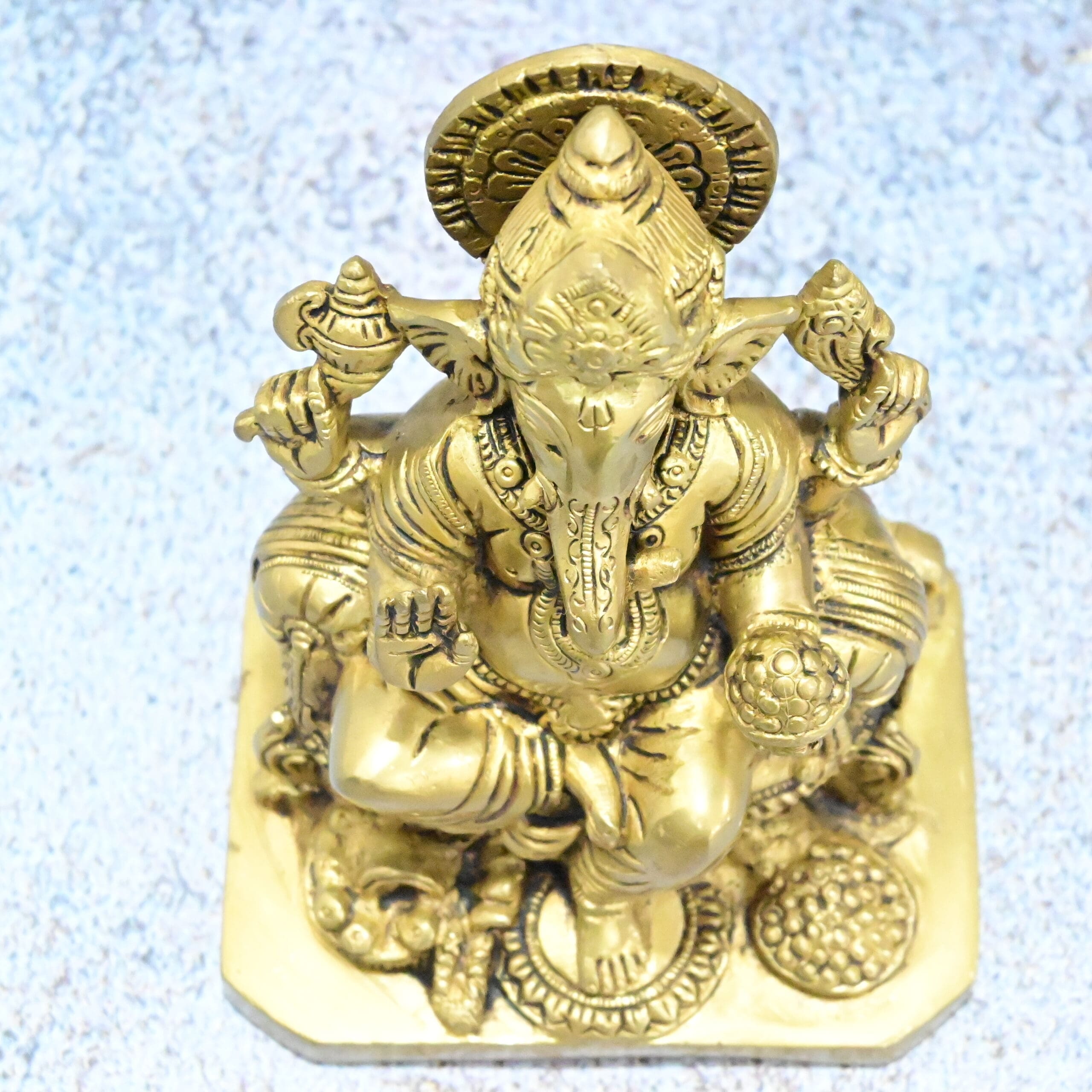 Ganesh idol for home big size (6 Inch) Brass ganesha Idol home decor pooja room