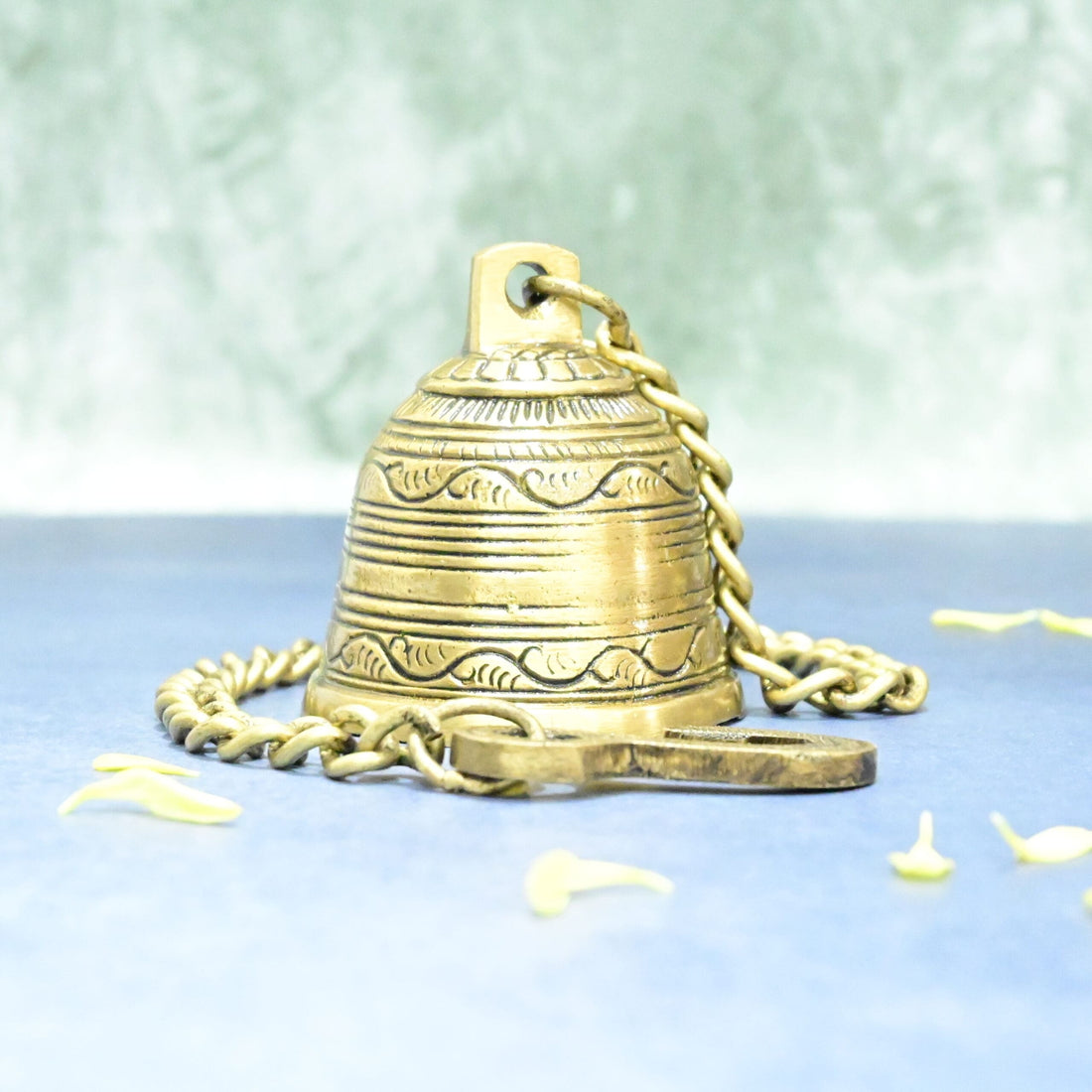Brass Bells Wall Hanging Small Size for Pooja Mandir Room Home Temple (300 Grams) Bell House Decoration Living Room Decor Showpiece Main Entrance Door Garden