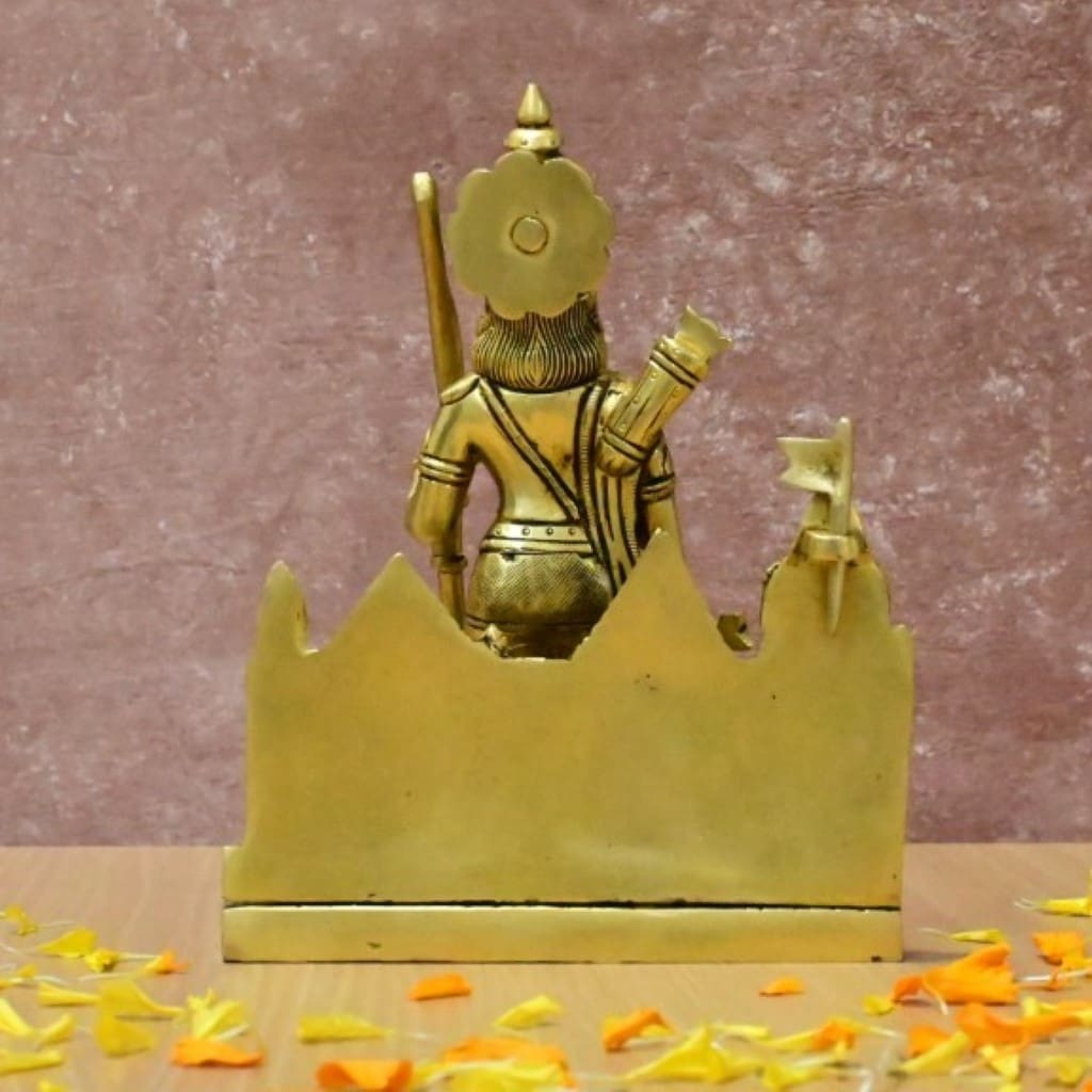 Ram Lalla Idol with Ram Mandir Ayodhya Model Lord Ram Murti for Puja Home Decor Statue