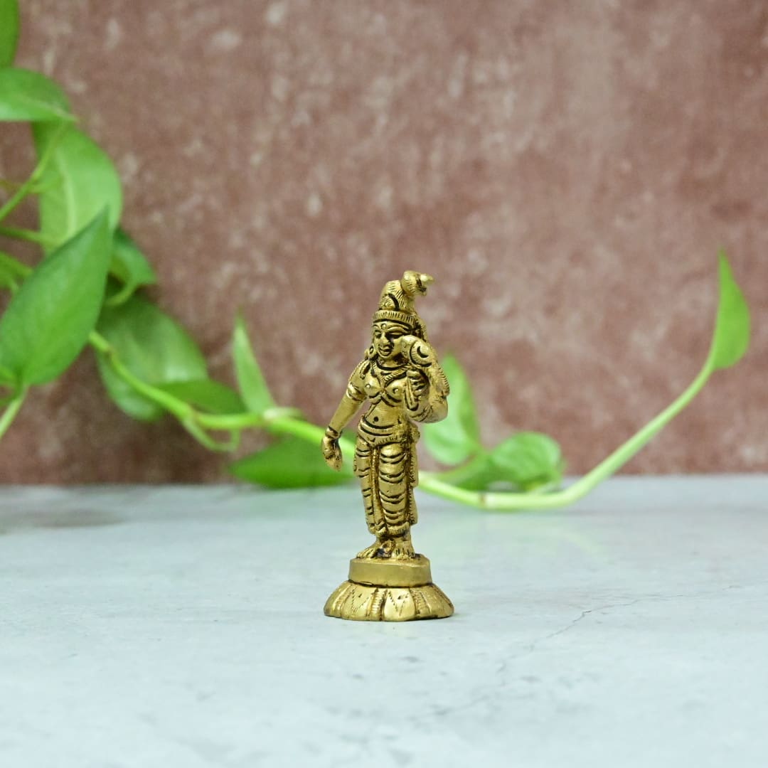 Andal idol brass (3.5 Inch) goda devi idol small size for pooja home decor