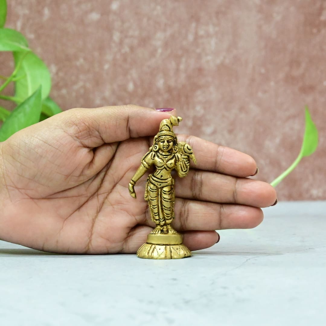 Andal idol brass (3.5 Inch) goda devi idol small size for pooja home decor
