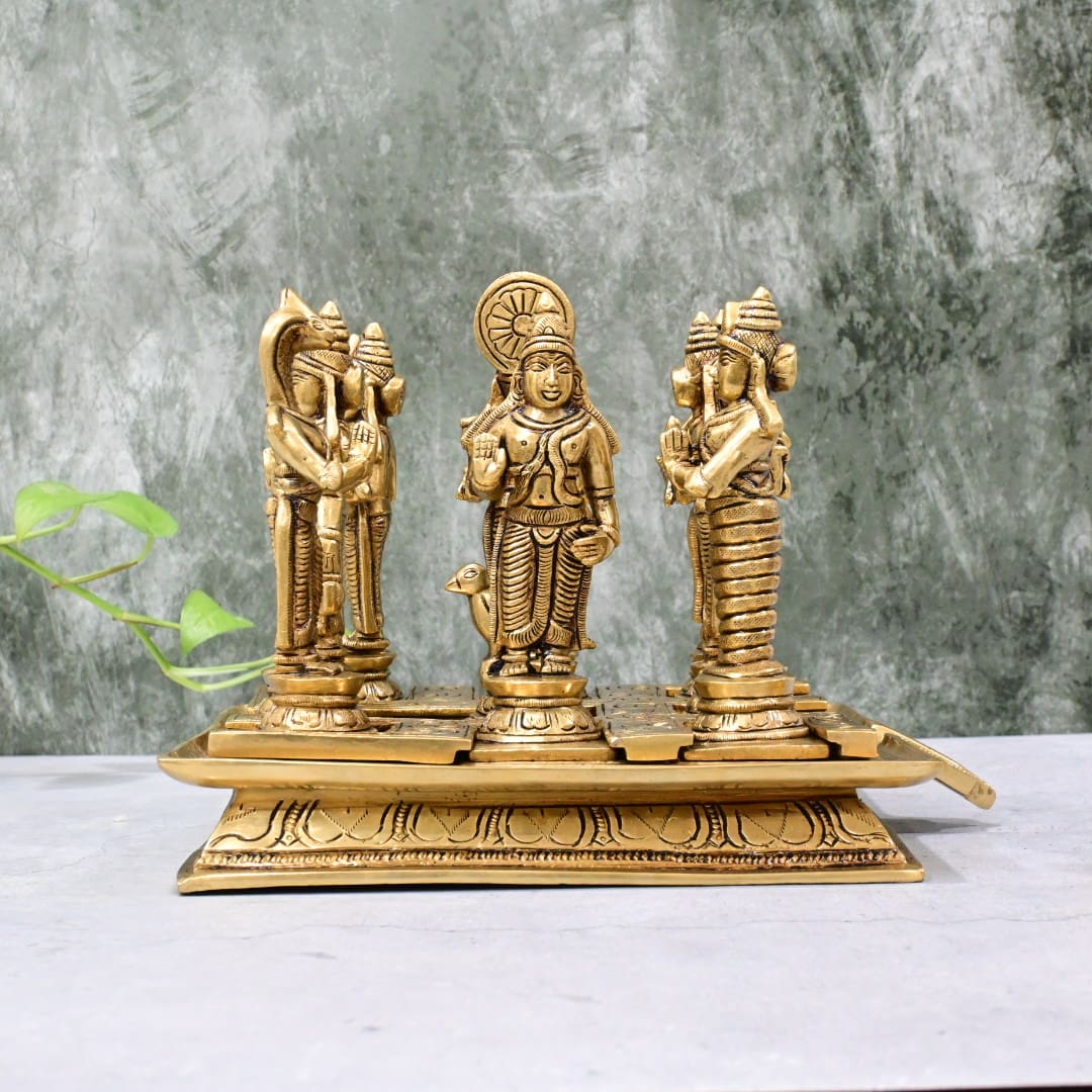 Navagraha brass idols set (6.6 Kg) Navagrah idols set made in brass with base