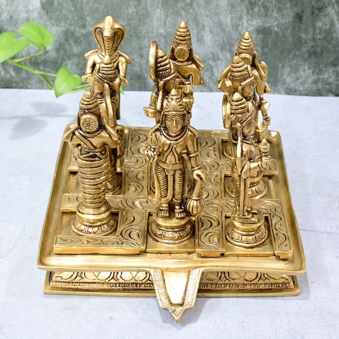 Navagraha brass idols set (6.6 Kg) Navagrah idols set made in brass with base