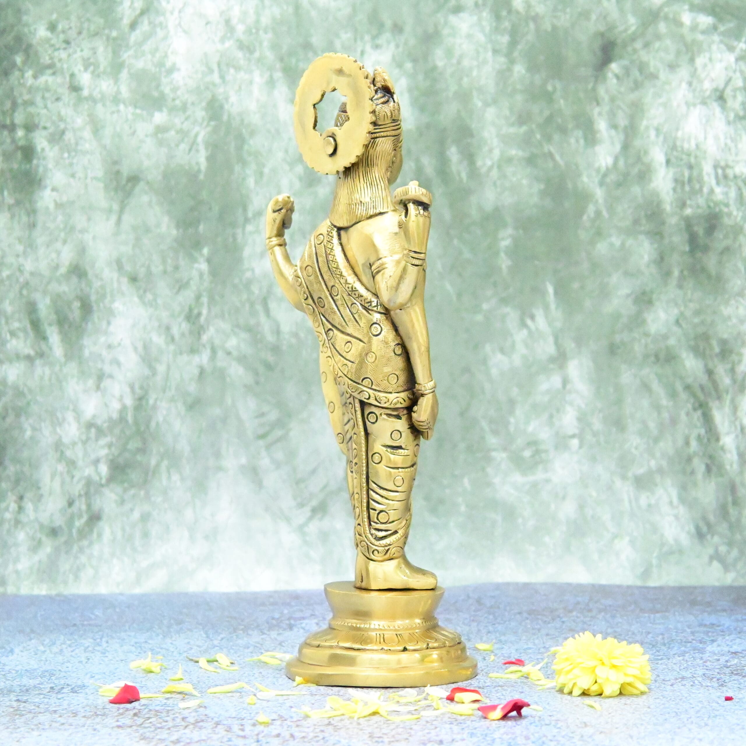 పూజ గృహాలంకరణ కోసం ధన్వంతరి మూర్తి ఇత్తడి పెద్ద పరిమాణం (12 అంగుళాలు) ఇత్తడి ధన్వంతరి విగ్రహం అకా. ధన్వంతరి