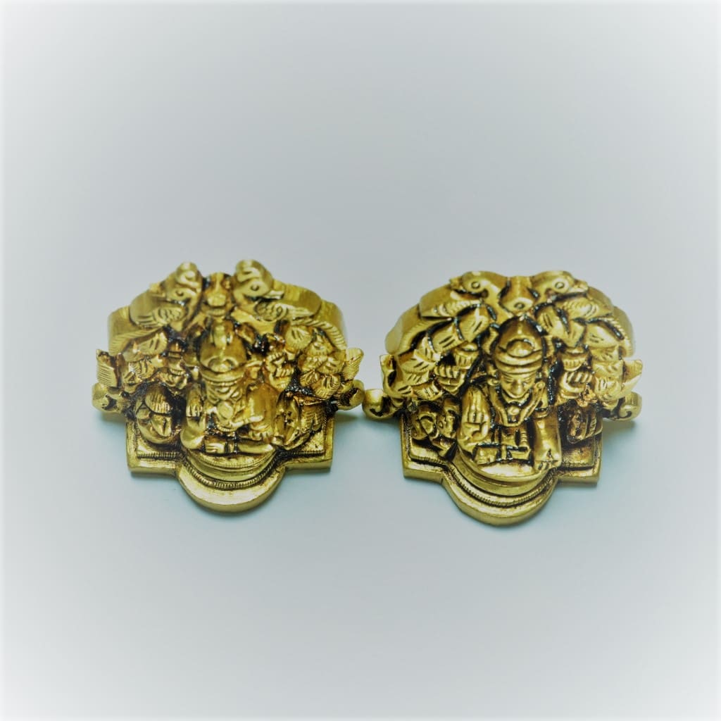 Lakshmi ganapathi idol set brass (2.5") laxmi ganesh murti small size pair for diwali pooja