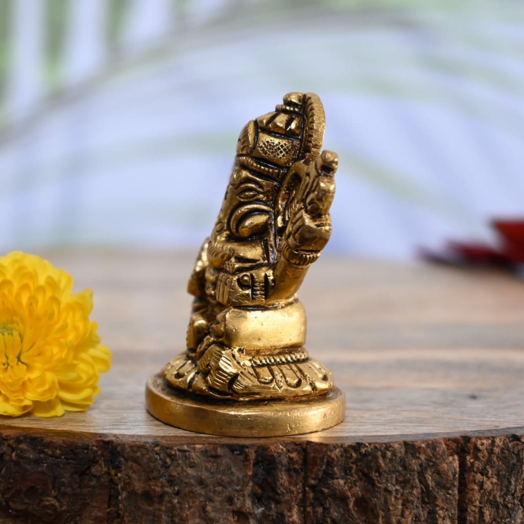 Brass ganpati idol for home decoration lord ganpati murti ganesh statue puja gift small size