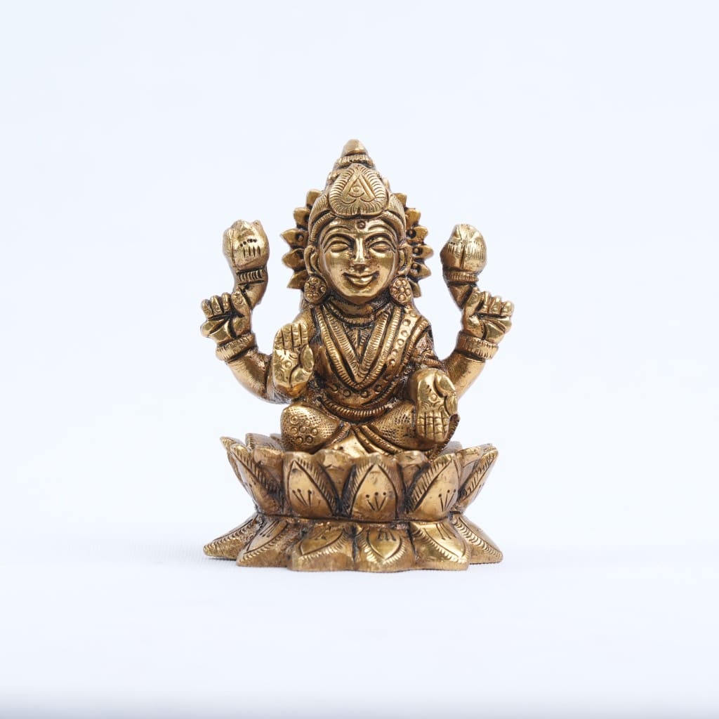 brass laxmi ganesh murti lakshmi ganesh idol brass set for home decor pooja statue  small