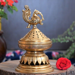 dhoop dani brass peacock dhoop stand loban dani pooja room decoration items