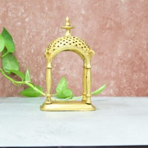 Brass Pooja Mandir for Home Temple Puja room Small size (7 Inch) for God Idols Statue Murti House Decor