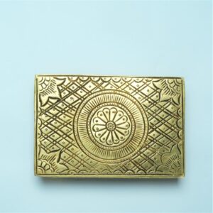 Chowki for pooja (3Inch x 5 Inch) Brass chowki stool for puja mandir home temple