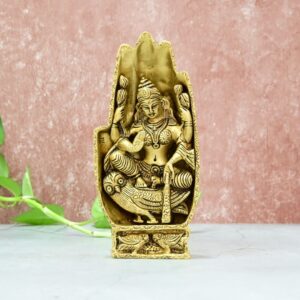 Goddess Lakshmi Brass Statue Idol in Hand Small Size Maa Laxmi Murti Unique Handcarfted collection Showpiece Home Décor