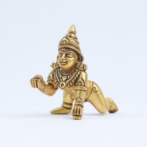 Laddu gopal brass idol (2 Inch) Brass Laddu gopal murti small size for home temple puja mandir