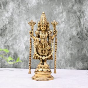 Brass Tirupati Balaji Idol Big size (11 Inch) Lord Venkateshwara Swamy Standing Statue Murti for pooja home decor