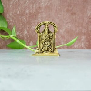 Brass Tirupati Balaji Idol Small size (3 Inch) Lord Venkateshwara Swamy Standing Statue Murti for pooja mandir puja room