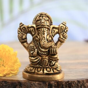 Brass ganpati idol for home decoration lord ganpati murti ganesh statue puja gift small size
